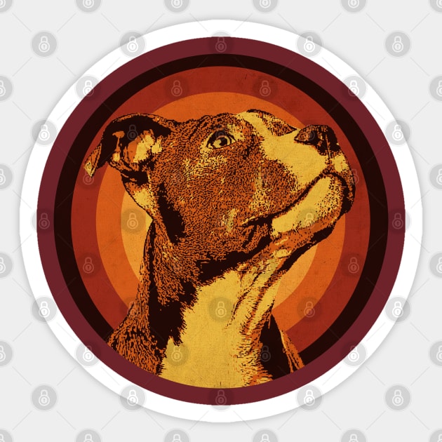 Pitbull Vintage Love Sticker by CTShirts